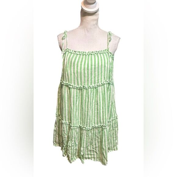 Rails Caralyn cayman green stripe mini dress medium - Picture 2 of 6